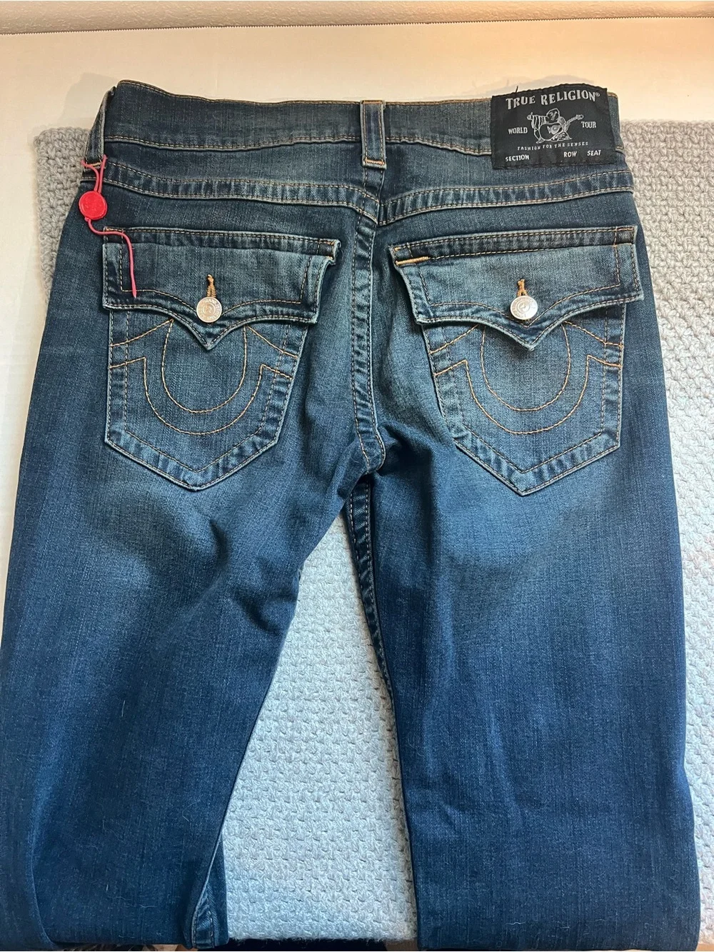 True Religion Ricky Relaxed Straight Dark Wash Jeans Mens Size 30 Made In Mexico